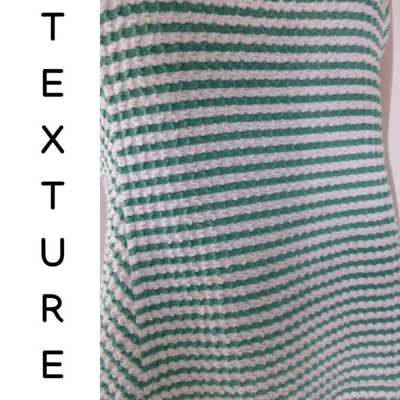 Maeve by Anthropologie Green and White Striped V-Neck Sleeveless Top - Picture 7 of 11